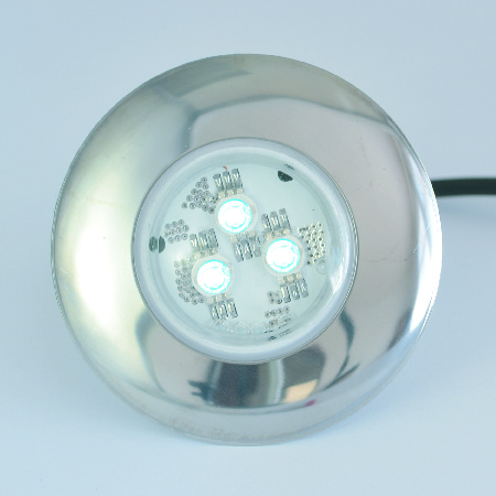 Refletor LED SMD 9W Netuno Acabamento Inox cano 50mm